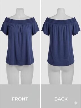 💙 Old Navy Blue Smocked Off Shoulder Top XL NWT 11-15 💙